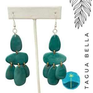 TAGUA EARRINGS Artisan Handmade Tagua colorful unique statement jewelry boho nwt
